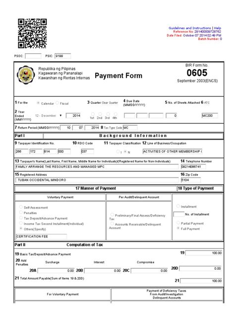 BIR payments .